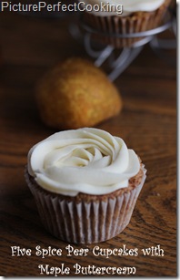 Five Spice Pear Cupcakes with Maple Buttercream